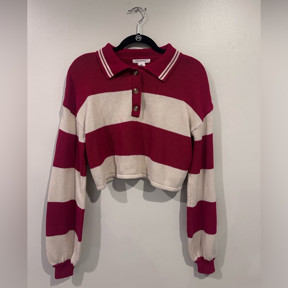 Glamorous Cropped Striped Sweater